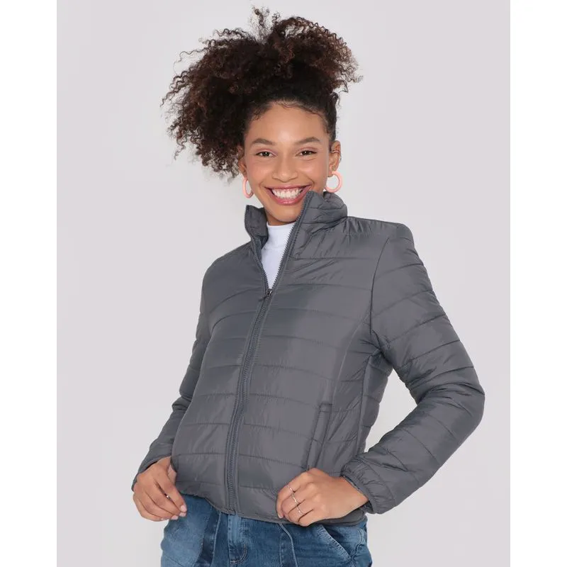 Jaqueta Feminina Puffer Cinza G