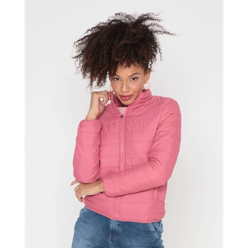 Jaqueta Feminina Puffer Rosa Claro P