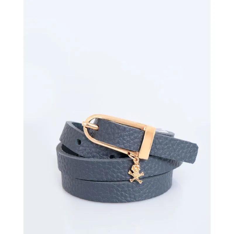Cinto Feminino Fino Casual Craquelado Cinza 66123000032059G