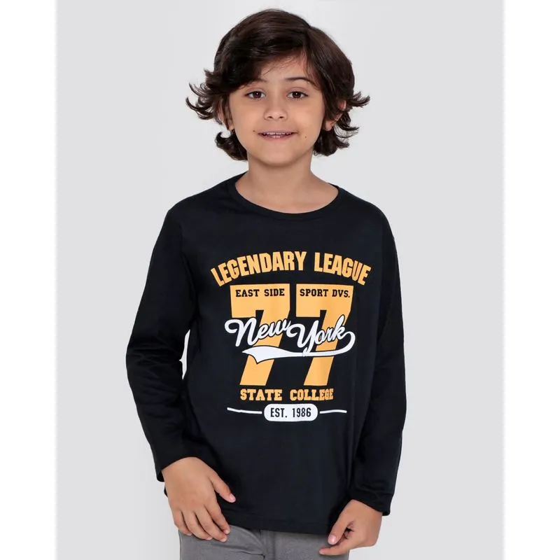 Camiseta Infantil Manga Longa Legendary League Preta 6