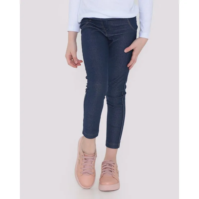 Calça Legging Full Print Jeans Azul 6