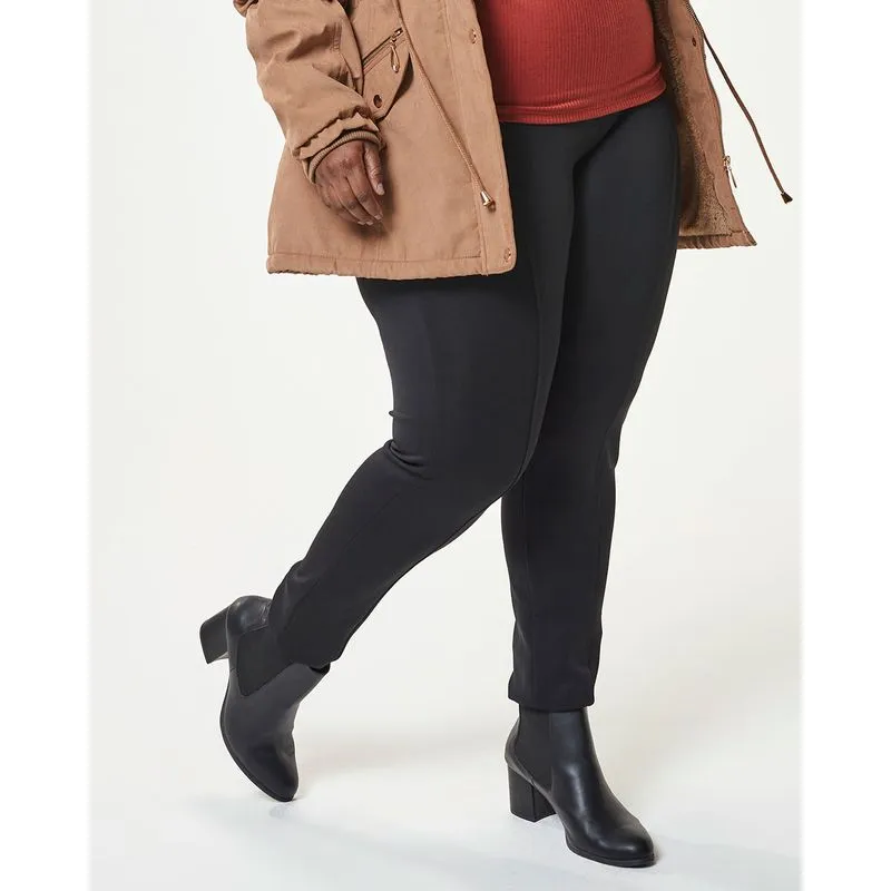 Calça Legging Feminina Plus Size Montaria Friso Preta G1