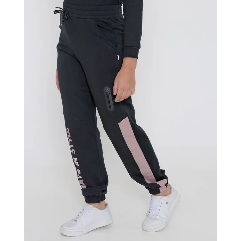 Calça Moletom Jogger Juvenil Always In Style Preta 14