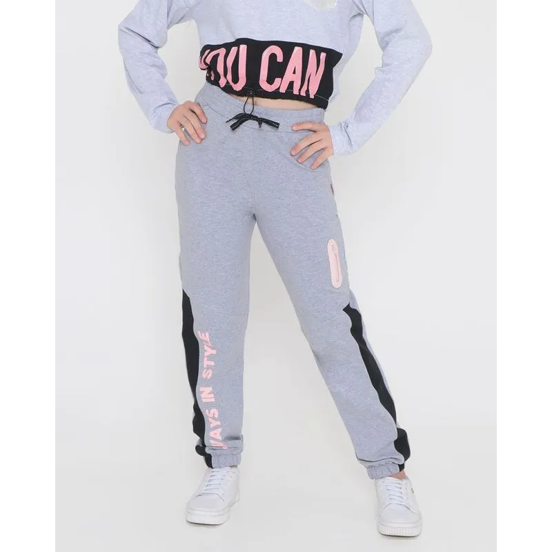Calça Moletom Juvenil Jogger Cinza 16