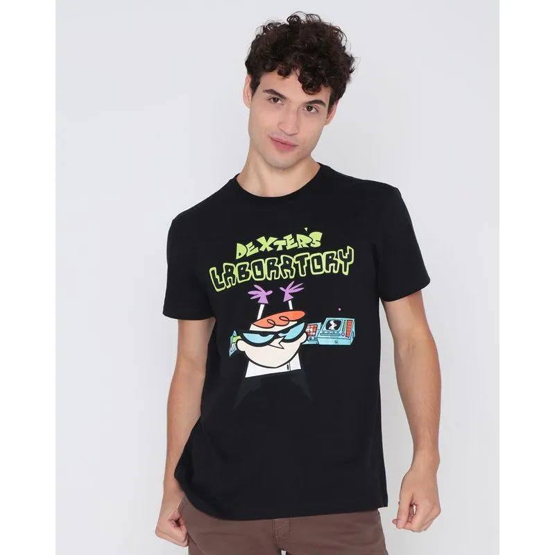 Camiseta Masculina Laboratório Dexter Cartoon Network Preta P