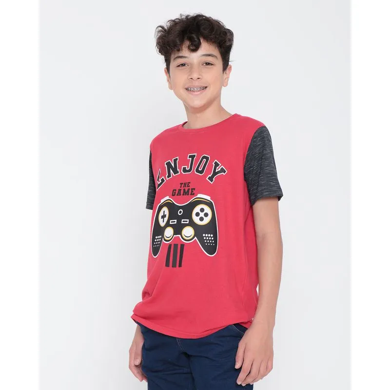 Camiseta Juvenil Enjoy Game Vermelha 16