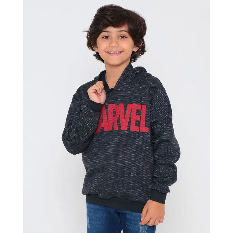 Blusão Moletom Flamê Infantil Marvel Preto 8