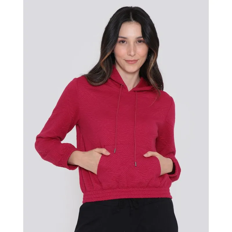 Blusão Feminino Matelassê Bolso Canguru Rosa Escuro G