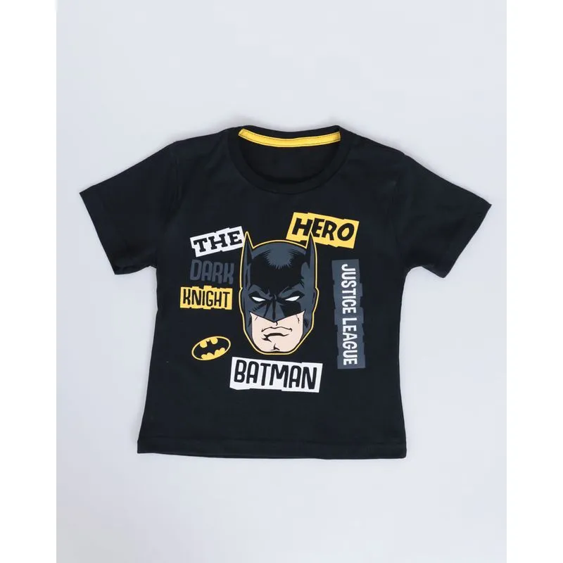 Camiseta Bebê Estampa Batman Liga da Justiça Preta 1