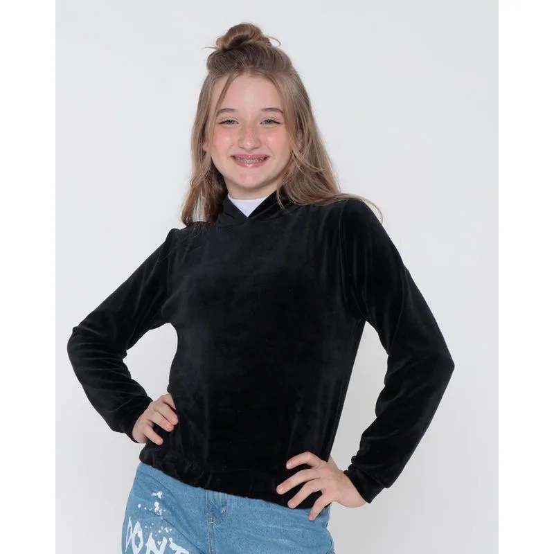 Blusão Juvenil Plush Preto 16