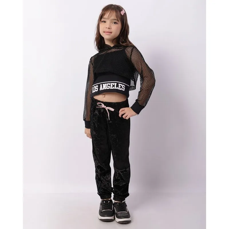 Calça Infantil Plush Jogger Preta 10