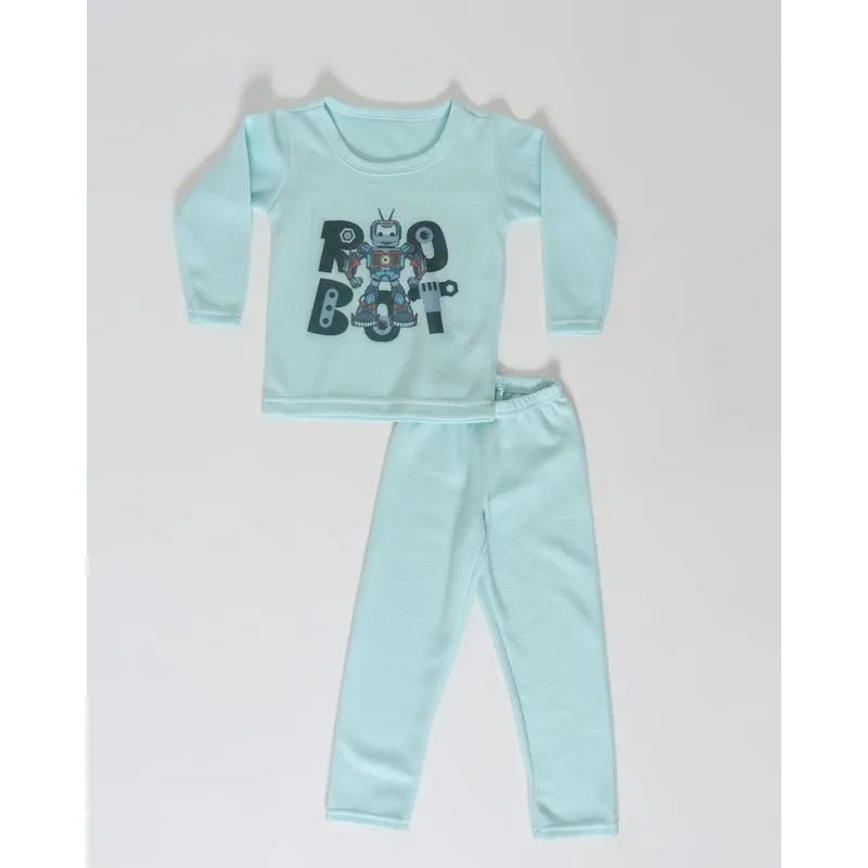 Pijama Infantil Soft Manga Longa Estampa Robô Verde 6