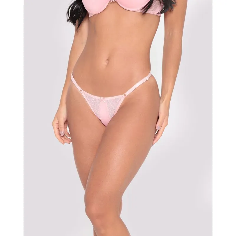 Calcinha Avulsa String Com Renda Rosa Claro GG