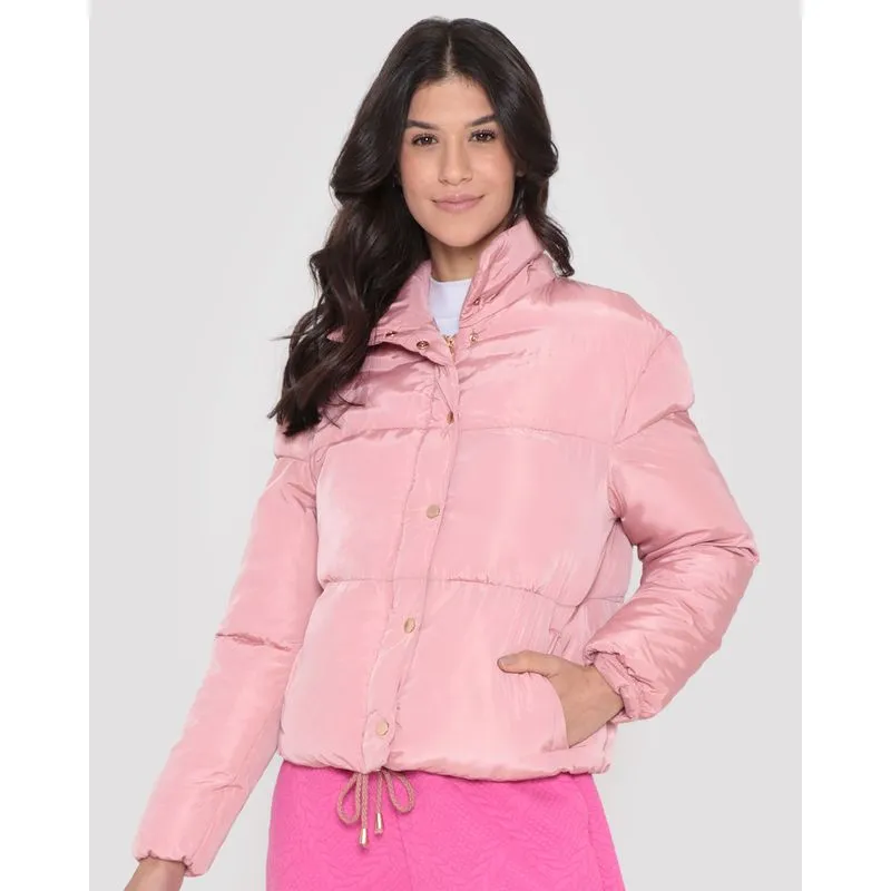 Jaqueta Feminina Puffer Matelassê Rosa Claro G