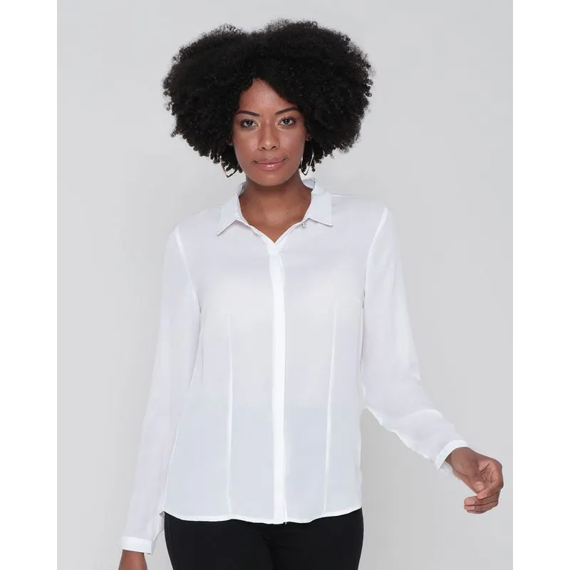 Camisa Feminina Botão Strass Branca M