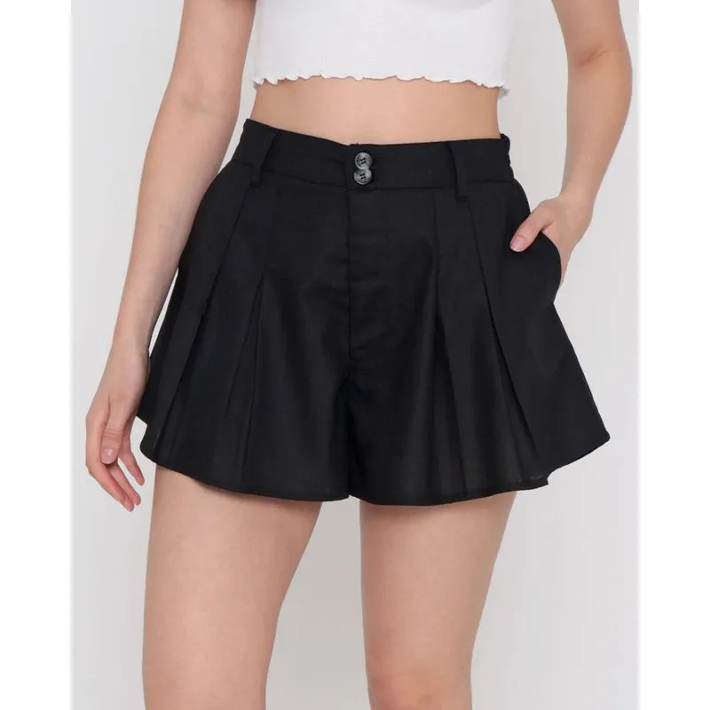 Shorts Feminino Linho Preto P