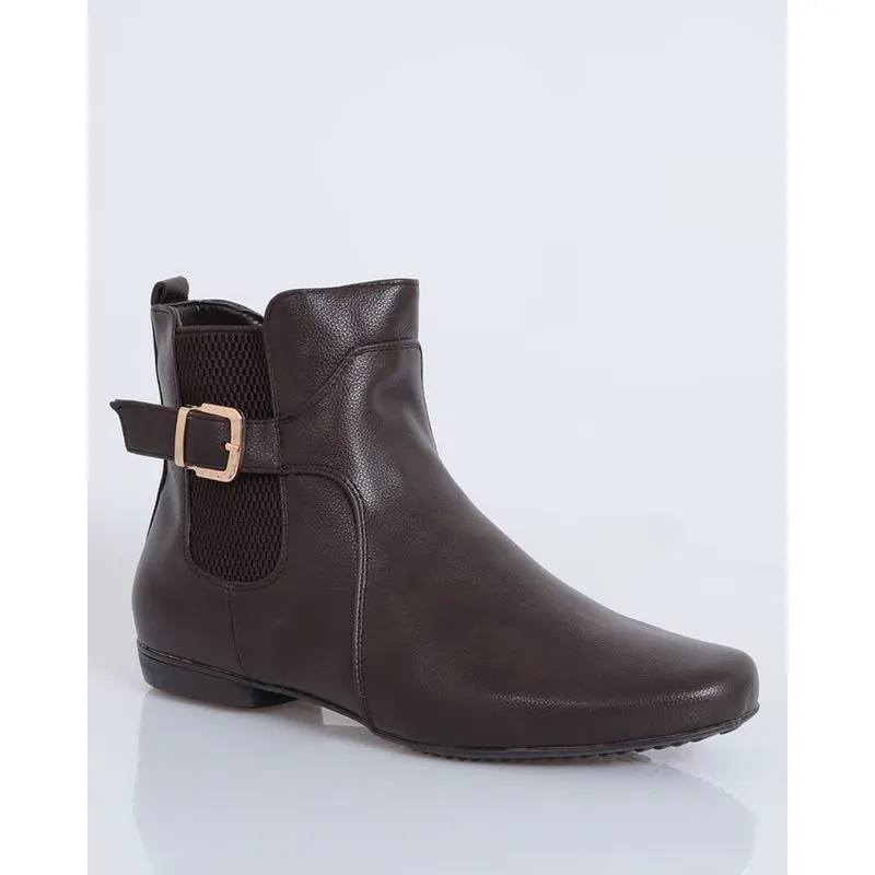 Bota Feminina Cano Curto Mooncity Marrom Escuro 35