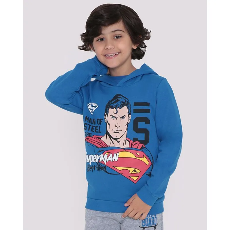 Blusão Moletom Infantil Super Homem Azul 4