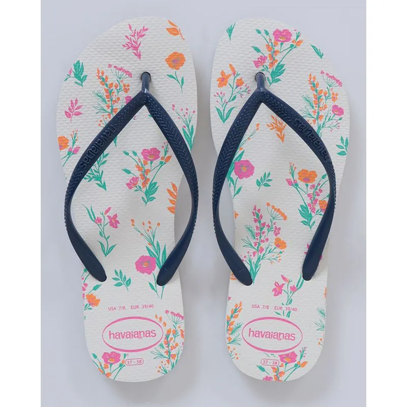 Chinelo Havaianas Feminino Slim Romance Branco 37/38