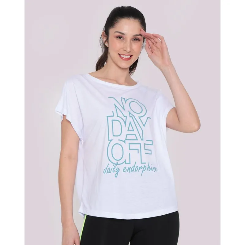 Blusa Feminina Fitness Estampa Escrita Branca M