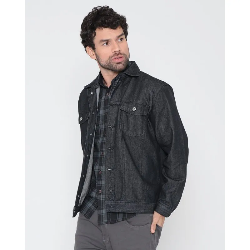 Jaqueta Jeans Masculina Preto Médio G