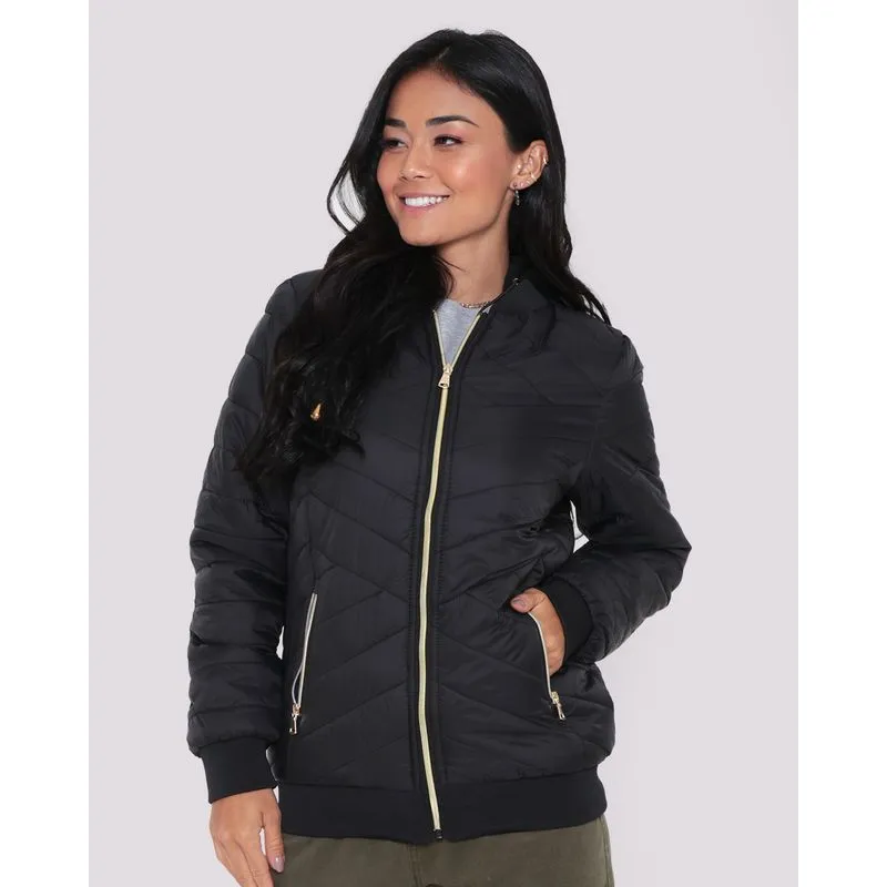 Jaqueta Feminina Bomber Matelassê Puffer Preta M