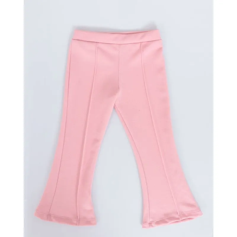 Calça Malha Bebê Flare Rosa Claro 3