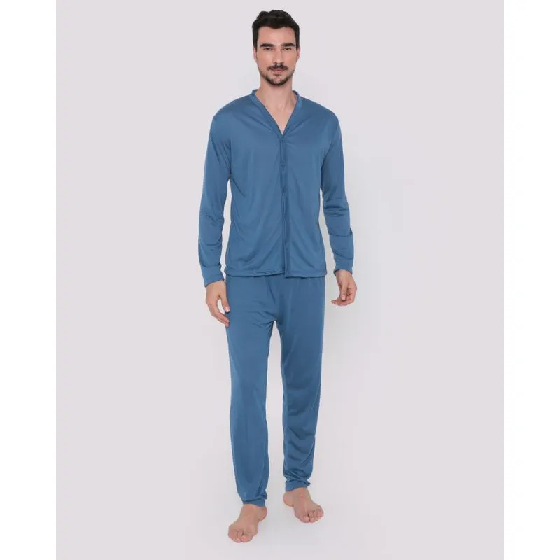 Pijama Masculino Aberto Azul Escuro G