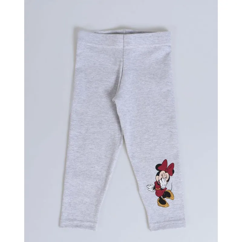 Calça Legging Bebê Minnie Mouse Disney Cinza 1