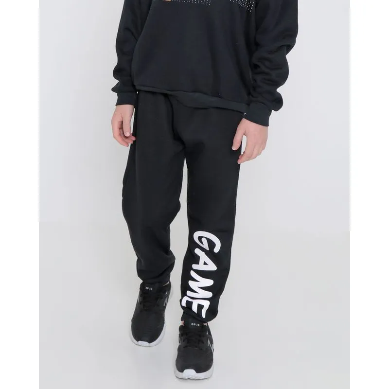 Calça Moletom Infantil Estampa Game Preta 8