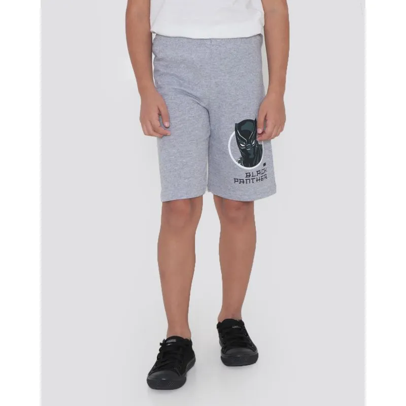 Bermuda Moletinho Infantil Pantera Negra Cinza Claro 10
