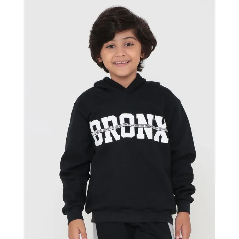 Blusão Moletom Infantil Capuz Bronx Preto 4