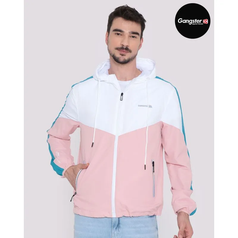 Jaqueta Masculina Corta Vento Gangster Recortes Branca M
