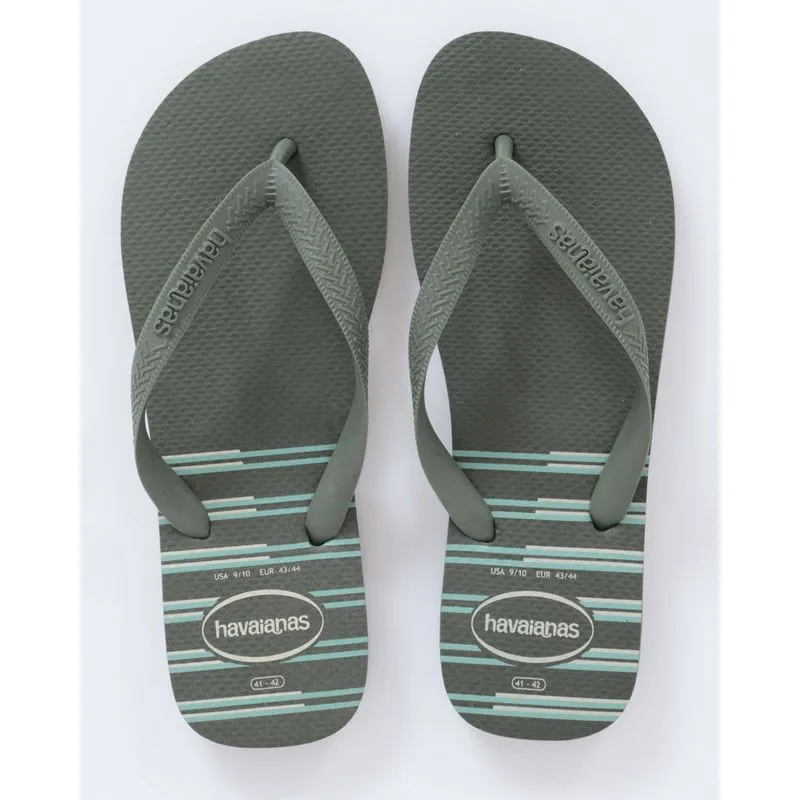 Chinelo Havaianas Masculino Listrado Verde 43/44