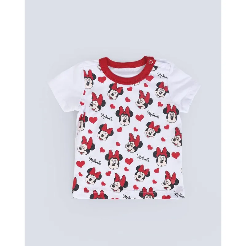 Blusa Bebê Estampa Minnie Disney Branca G