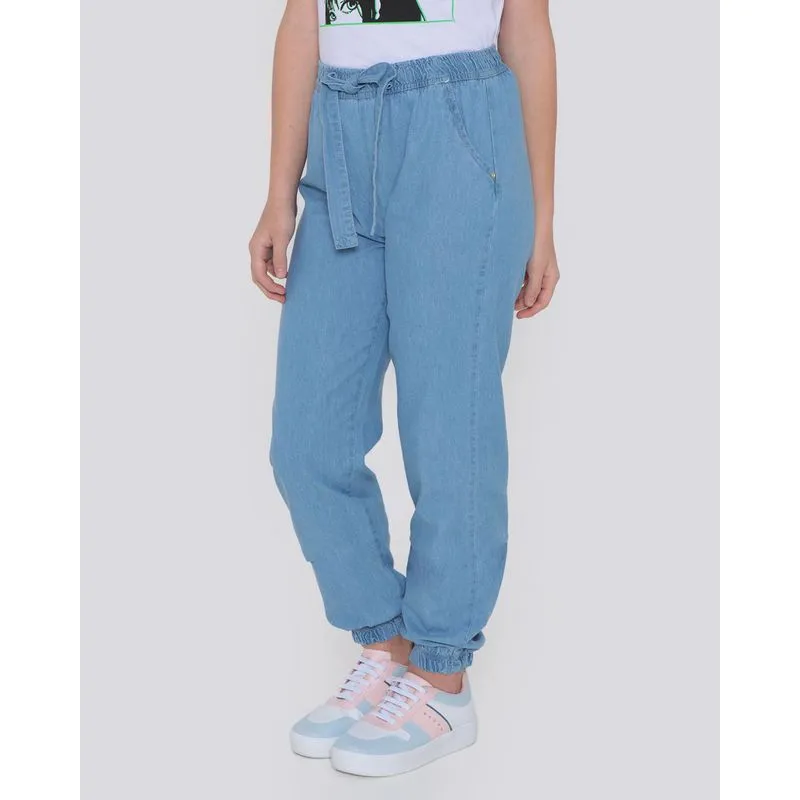 Calça Jeans Clochard Jogger Juvenil Azul Claro 14