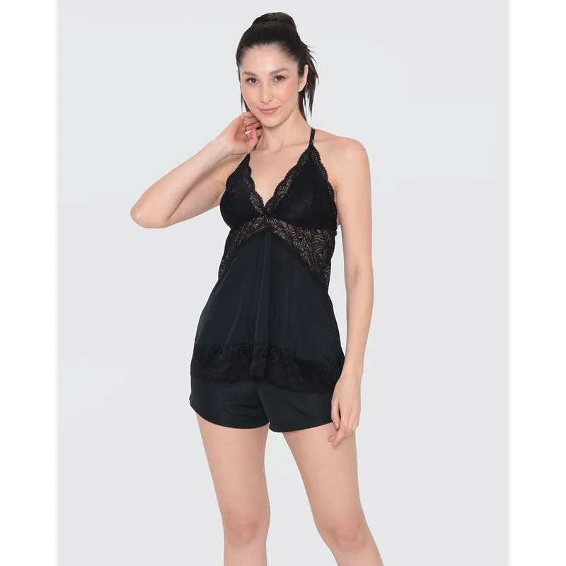 Short Doll Liganete Renda Preto P