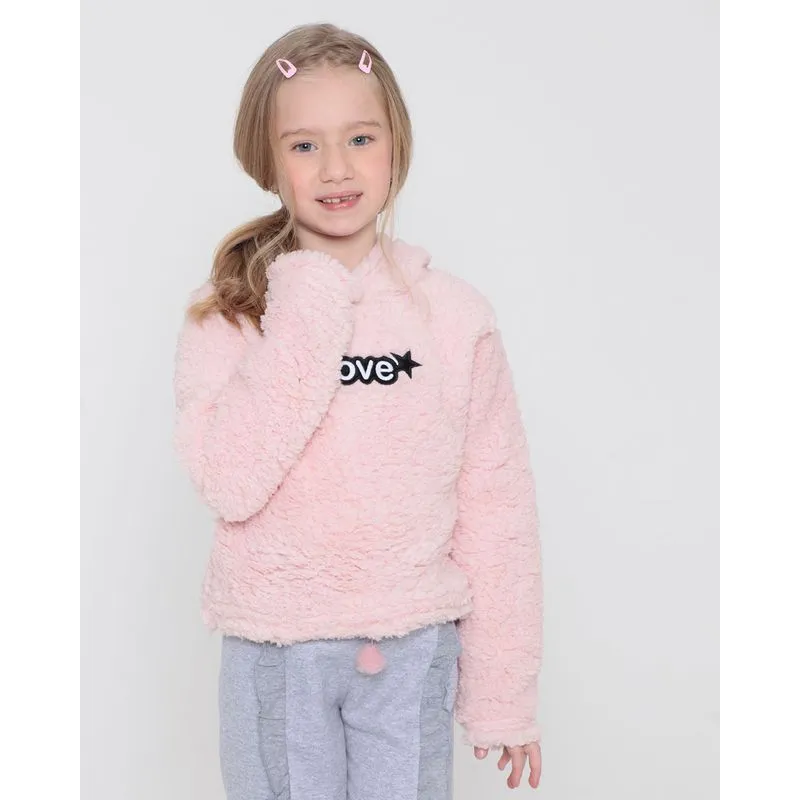 Blusão Infantil Sherpa Estampa Love Rosa Claro | Lojas Torra 10