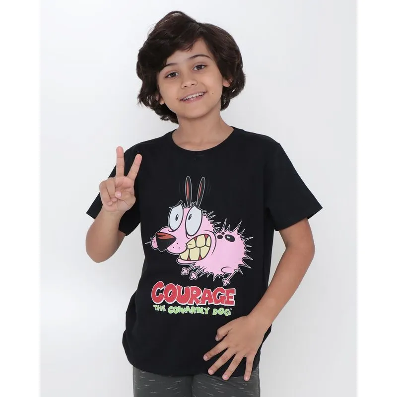 Camiseta Infantil Coragem Cão Covarde Cartoon Network Preta 10