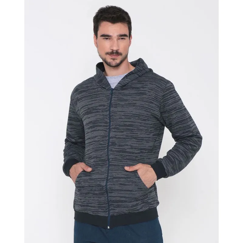 Casaco Masculino Moletom Rajado Marinho G