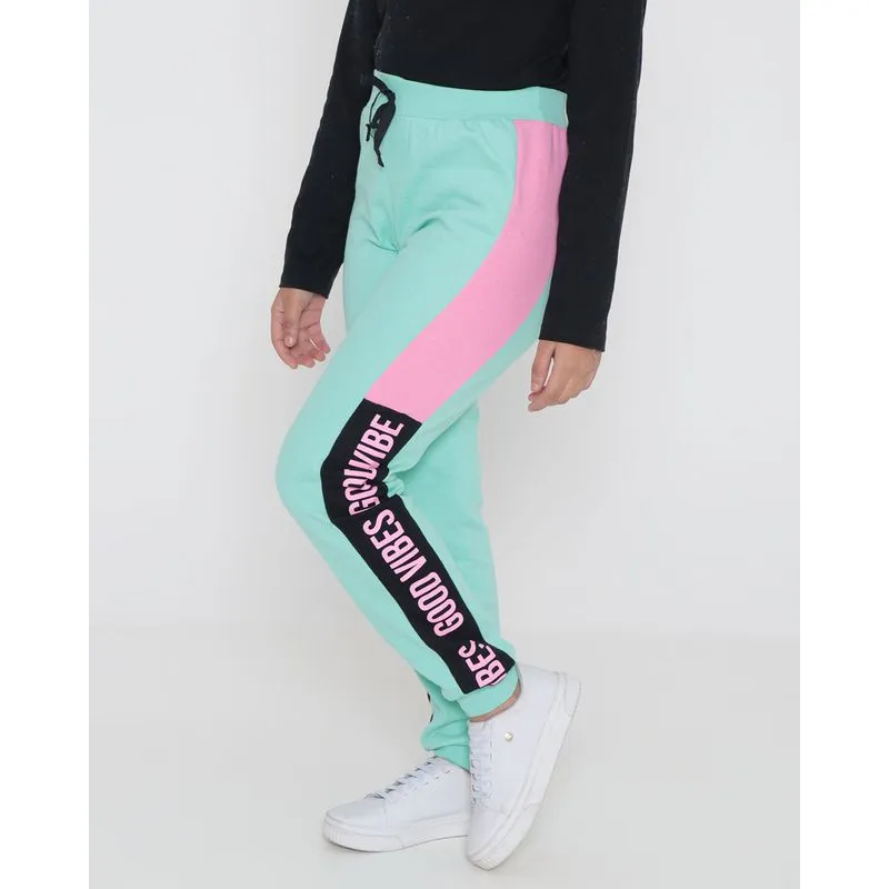 Calça Moletom Juvenil Good Vibes Verde Claro 14