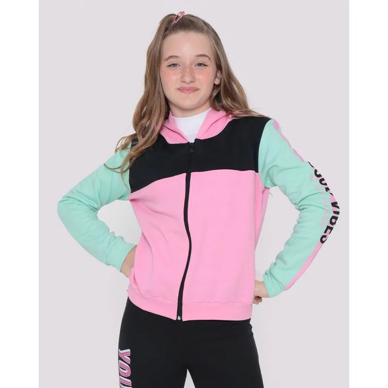 Casaco Moletom Juvenil Good Viber Rosa Claro 16