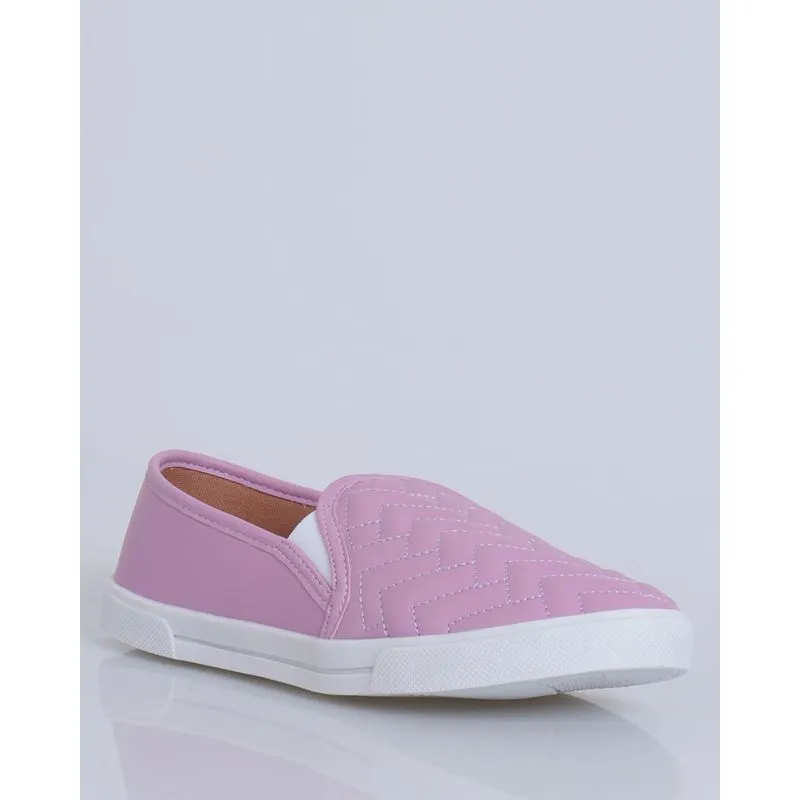 Tênis Casual Slip On Matelassê Lilás Claro 36