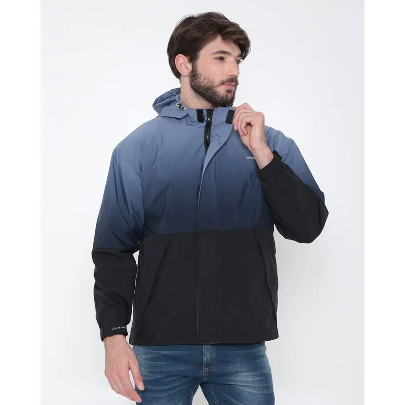 Jaqueta Masculina Com Capuz Degradê Azul M