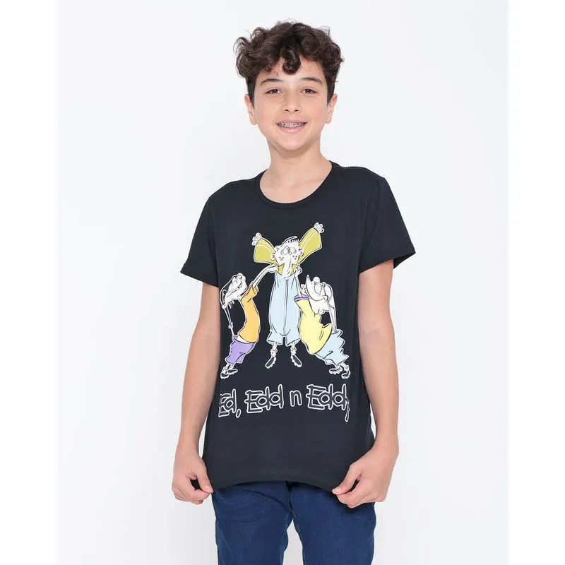 Camiseta Juvenil Cartoon Network Du Dudu E Edu Preta 12