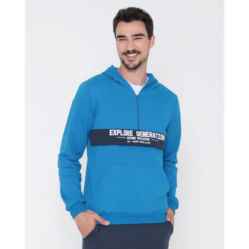 Blusão Moletom Masculino Explore Generation Azul GG