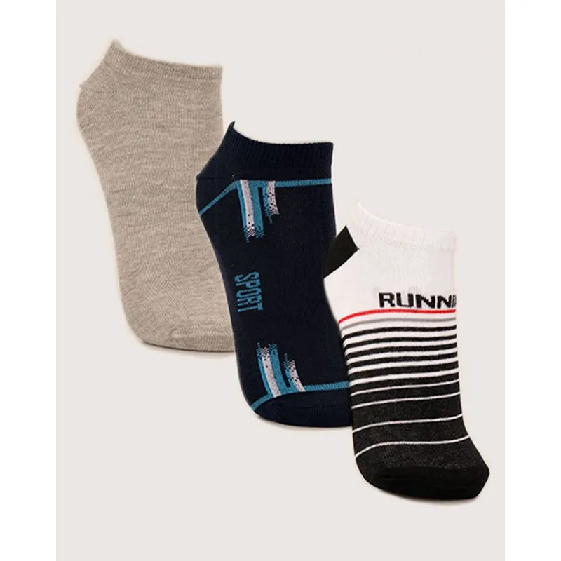 Kit 3 Pares De Meia Masculina Invisível Fitter Branco Cinza Marinho 37 A 44