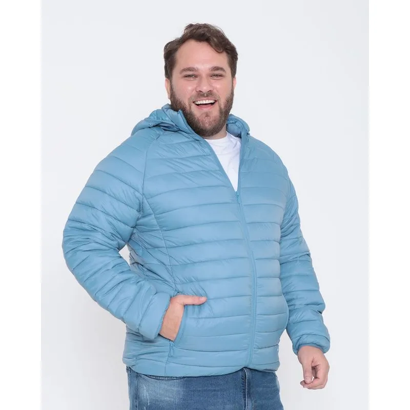 Jaqueta Plus Size Masculina Puffer Matelassê Azul Claro G2