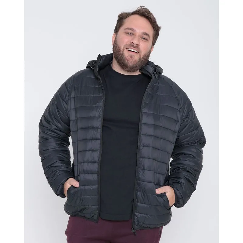 Jaqueta Plus Size Masculina Puffer Matelassê Preta G1