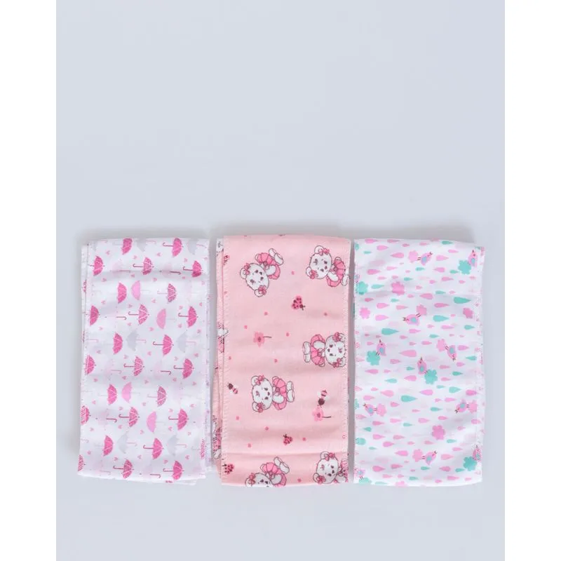 Faixa Umbilical Bebê 3 Unidades 10x80 Bichinhos Rosa UN
